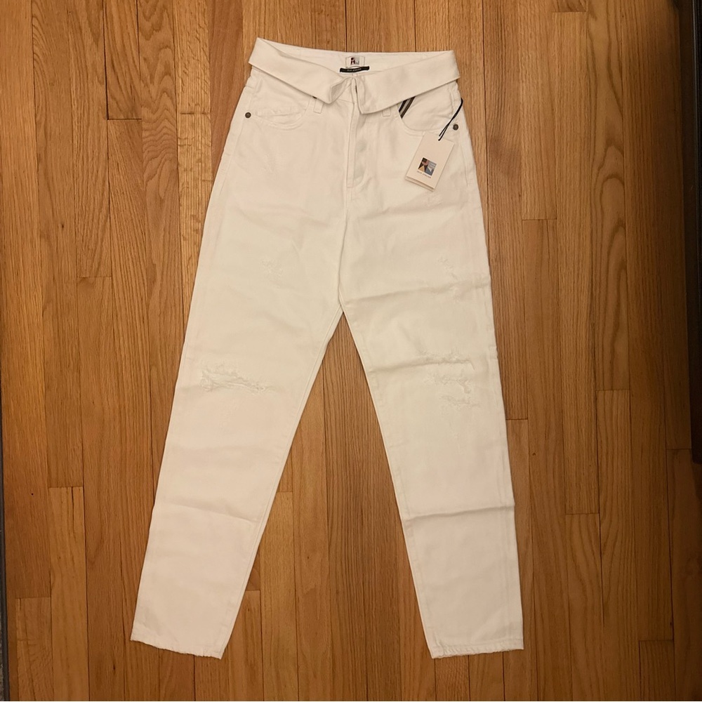 Jean Atelier White Denim Jeans High Rise Flip | 24 NWT